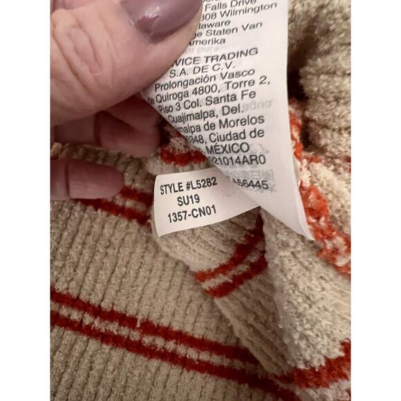 Madewell Kingston Button-Front Cream Striped Sweater Tank Top Size Medium - Picture 7 of 9